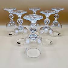 Vintage Bohemia Crystal Wine Glasses - Set of 3 Facet Cut ...