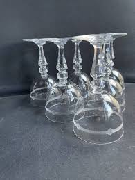 6 verres à eau en cristal léger soufflé, taillé et guilloché ...