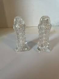 Mid Century Cut Crystal Glass Salt & Pepper Shakers 4”, SP1 ...