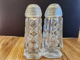 Vintage Handmade Bohemia Crystal Czech Clear Glass Salt And ...