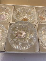 Vintage Open Salt Cellars Glass. 6 w/Box And 6 Glass Scoops ...