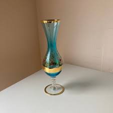 Glass Vase Gold Trim - Etsy New Zealand