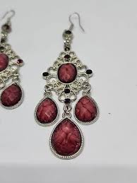 Vintage Wine colored Chandelier Earrings | eBay