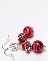 Vintage Japanese Lucite PICASSO PINK Red Black Bead Dangle Earrings,vintage German Red Inlaid Glass Bead,silver Plated Beads Ear Wires - Etsy