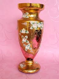 Joska Vase Crystal Enamel Flowers Lead Crystal Glass Flowers ...