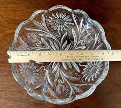 VTG 10" American Brilliant Bowl, Art Nouveau Very Heavy Glass Swirl Leaves, Daisies, Buds, Unknown Maker, Gorgeous! Excellent VTG Condition - Etsy