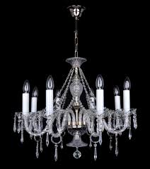 Silver 8-arm crystal chandelier in French style | Bohemian glass
