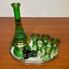 Vintage Mid-Century Decanter Set With Stopper and 5 ...