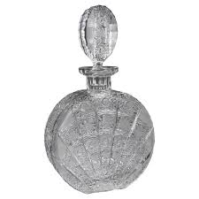 1970s Hand-Carved Bohemian Crystal Bottle For Sale at 1stDibs