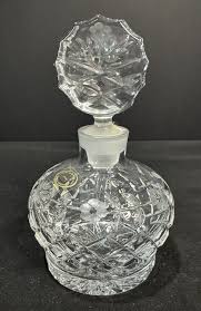 Vintage Faceted Hand Cut Crystal Perfume Bottle Round Shape ...