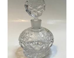 Vintage Faceted Crystal Perfume Bottle Round Sphere Shape ...