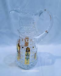 Czech Decorative Cut Glass Crystal Pitcher 30 Cm Decorated ...