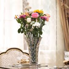 Decorative Crystal Flower Vase for Living Room,Transparent Glass Vase Modern European Flower Vase for Dinner Table,Water Planting Or Mantelpiece-B : Amazon.ca: Home
