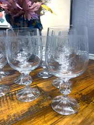 Vintage Crystal Queen Lace Motif Wine/juice Etched Stem Glasses ~ Set of 6 ~ 6.5” - Etsy