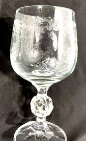 Bohemian Czech Crystal Set Of 6 Wine Glasses 8 oz. Czechoslovakia Etched Crystal | eBay