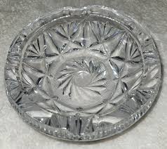 VTG LEAD CRYSTAL CUT GLASS CIGARETTE / CIGAR ASHTRAY BOWL ...