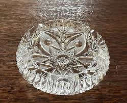 Heavy Crystal Hand Cut Ashtray Star Floral Design 8 Point ...