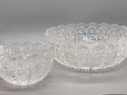 Two Bohemian Lead Crystal Glass Bowls / Dishes Decor *star* - Etsy Canada
