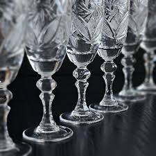 6¾ oz Hand Made Vintage Crystal Champagne Glasses Gold Rim, Set of 6, NEMAN | eBay