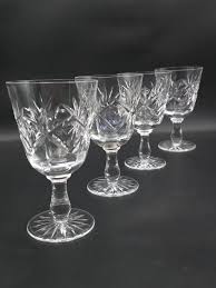 Set of 4* Large Vintage Crystal Wine Glasses. 250ml - Etsy Australia