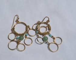 Vintage Gold Tone Natural Genuine Green Jade Jadeite Blue ...