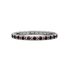 TriJewels Red Garnet French Set Womens Eternity Ring 1.16 ...