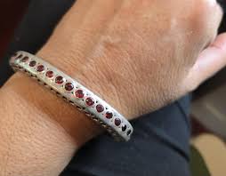 Sterling Silver Red Garnet Gemstone Cuff Bracelet #604 - Etsy