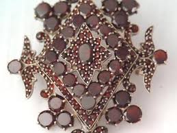 ANTIQUE VICTORIAN STERLING SILVER BOHEMIAN ROSE CUT GARNET ...