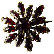 Antique Victorian Bohemian Garnet Brooch/Pin. For Sale at Ruby Lane