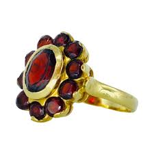 Vintage 20 Carat Garnet Gemstones Set Earrings, Ring and ...