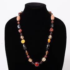 Vintage Handmade Artist Crafted Bead Necklace Stone Glass Ceramic Hippie BoHo | eBay