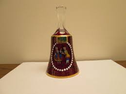 Lausitzer Glas vintage mouth-blown hand-cut ruby red enameled oval crystal bell | eBay