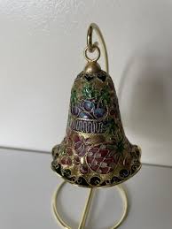 Vintage Enamel Floral Fruit Cloisonné Bell Christmas Ornament 3" Tall Dinner | eBay
