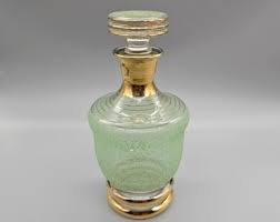 Vintage Poured Glass Decanter and 6 Glasses, Soviet Glasses, Vintage Green Glass Decanter - Etsy