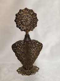 Vintage Ormolu Filigree Perfume Bottle - Etsy