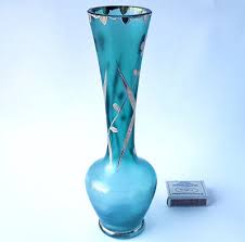 Art Nouveau Glass Vase Enamel Painting Flower around 1910 - 1920 N623 | eBay