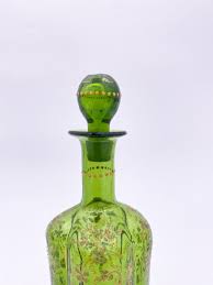 Green and Gold Embellished Glass Bottle – Objects Inanimate