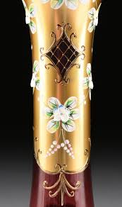 Lot - THREE BOHEMIAN EGERMAN FLASHED RUBY TO CLEAR GLASS VASES, MID-LATE 20TH CENTURY, CZECH REPUBLIC,