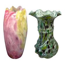 Antique Legras Art Glass Spatter Vase - a Pair | Chairish