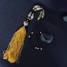 Antique Venetian Trade Beads Tassel Necklace N114/E - Etsy