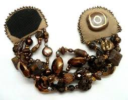 Vintage 1980s Handmade 5 Row Varied Bead Cuff Bracelet ...