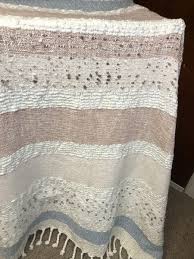 Artisan De Luxe Home Throw Blanket Tassels 51x86” Blue Tan ...