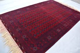 Antique Afghan Persian Bokhara Area Rug 7x10 Red Handmade ...
