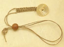 Natural Waxed Hemp Macrame Lanyard with Antique Mother of ...