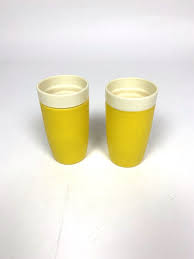 Vintage Thermo-O-Ware Yellow Insulated Tumblers | eBay