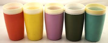 14pc Vintage 1960s 1970s Plastic Drink Cups + Storage Tubs ...