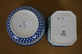 Ceramika Artystyczna Polish Pottery Lidded Dish Compote Bowl ...