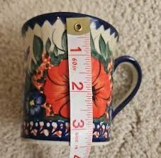 Unikat Polish Pottery 2 Mugs Boleslawiec Hand Painted Butterfly Bouquet | eBay