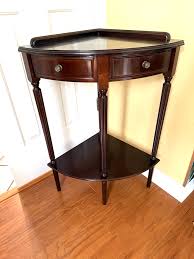Vtg. Bombay Corner Console Moon Front Fake Drawers Sheraton ...