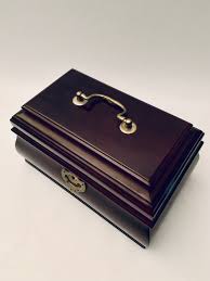 Vintage Velvet-lined Wooden Jewelry Chest - Wooden Chest ...